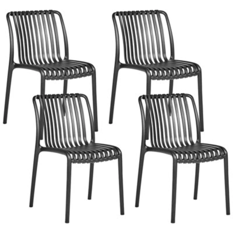 Image of Beliani Set Of 4 Garden Chairs Ariccia Black