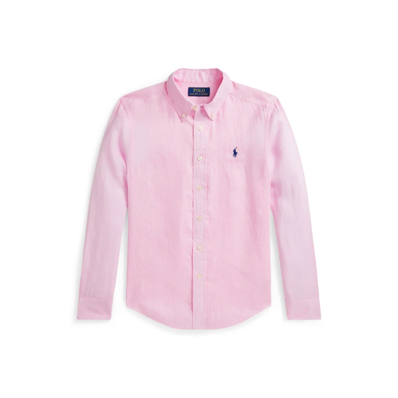 Image of Polo Ralph Lauren Long Sleeve Shirt Juniors - Pink Pink 9 - 10 Years