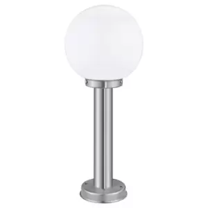 Image of IP44 Outdoor Bollard Light Stainless Steel & Orb 1 x 60W E27 500mm Lamp Post