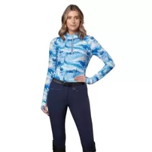 Image of Weatherbeeta Womens/Ladies Ruby Marble Long-Sleeved Top (L) (Blue)