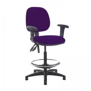 Image of Jota draughtsmans chair with adjustable arms - Tarot Purple
