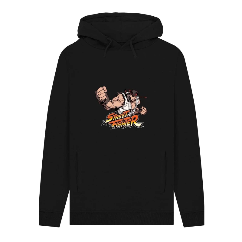 Image of Street Fighter Mens Ryu Graphic Classic Hoodie in Black Size: Small Black Male S