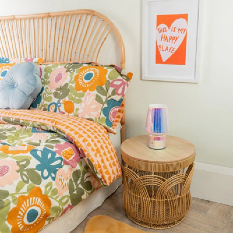 Image of ValueLights Hanya Glass Rechargeable LED Portable Touch Table Lamp Metallics