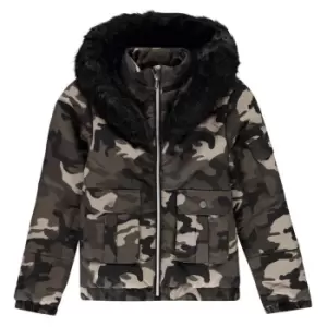 Image of Firetrap Camo Bomber Jacket Junior Girls - Black