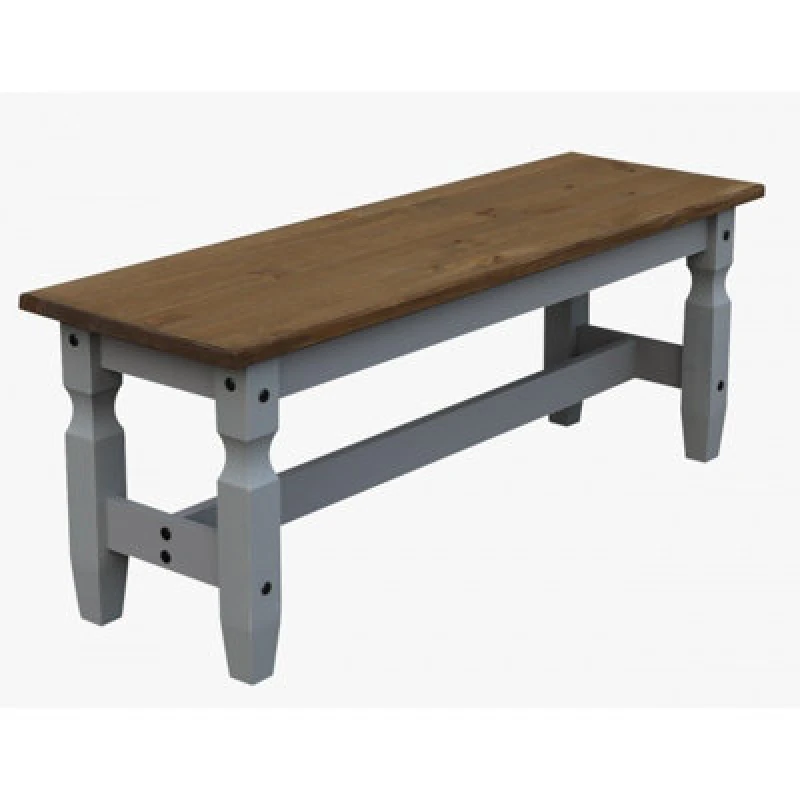 Image of MERCERS FURNITURE Corona Grey Wax 4'0' Bench 5060765291551