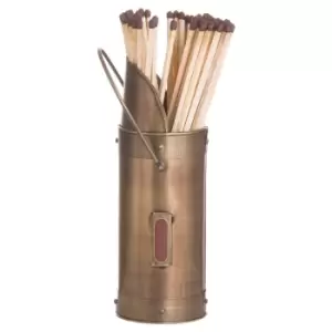 Image of Antique Bronze Matchstick Holder With 60 Matches