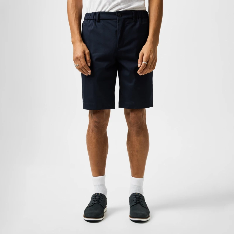 Image of Boss Mens S-Liem Knee Length Cotton Blend Shorts Dark Blue 402 male 40 (50)