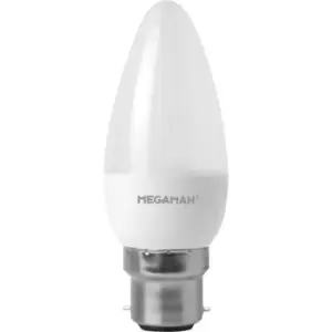 Image of Megaman 5.5W LED BC B22 Opal Candle Cool White - 143356