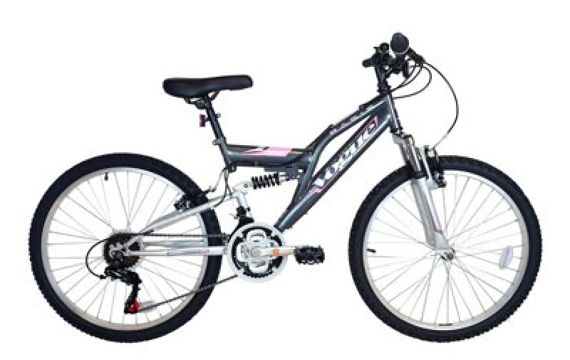 Image of Basis Vogue Junior Girls Full Suspension Mountain Bike 24" Wheel - Grey