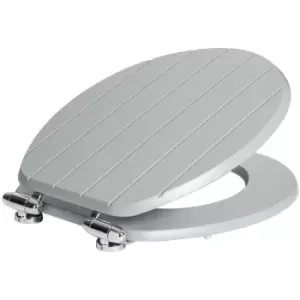 Image of Wooden Soft Close Toilet Seat - Grey - Harbour Housewares