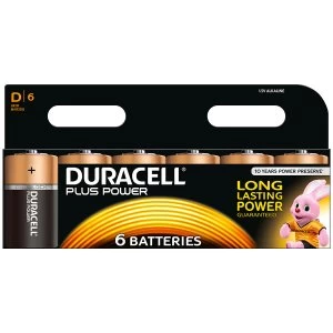 Image of Duracell Plus Power D Size Batteries Pack of 6