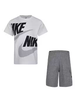 Image of Boys, Nike NIKE YOUNGER BOYS NSW HBR CARGO FT SHORT SET, Grey, Size 5-6 Years
