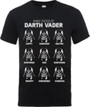 Image of Star Wars Many Faces Of Darth Vader T-Shirt - Black