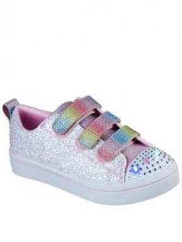 Image of Skechers Girls Twi-lites Glitter Glitz Trainer - White, Size 12.5 Younger