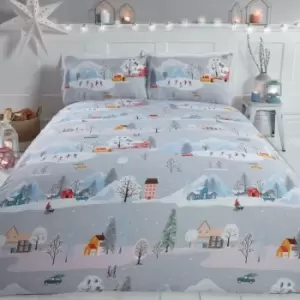Image of Winter Town Duvet Set - King