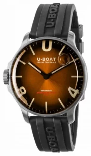 Image of U-Boat Darkmoon 44mm Elegant Brown SS/ Rubber Strap 8703 Watch