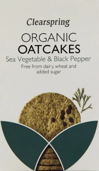 Image of Clearspring Sea Vegetable & Black Pepper Oatcakes - Organic - 200g