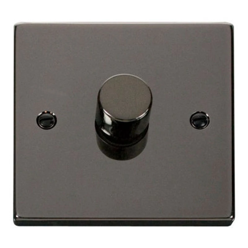 Image of SE Home Black Nickel 1 Gang 2 Way LED 100W Trailing Edge Dimmer Light Switch Black