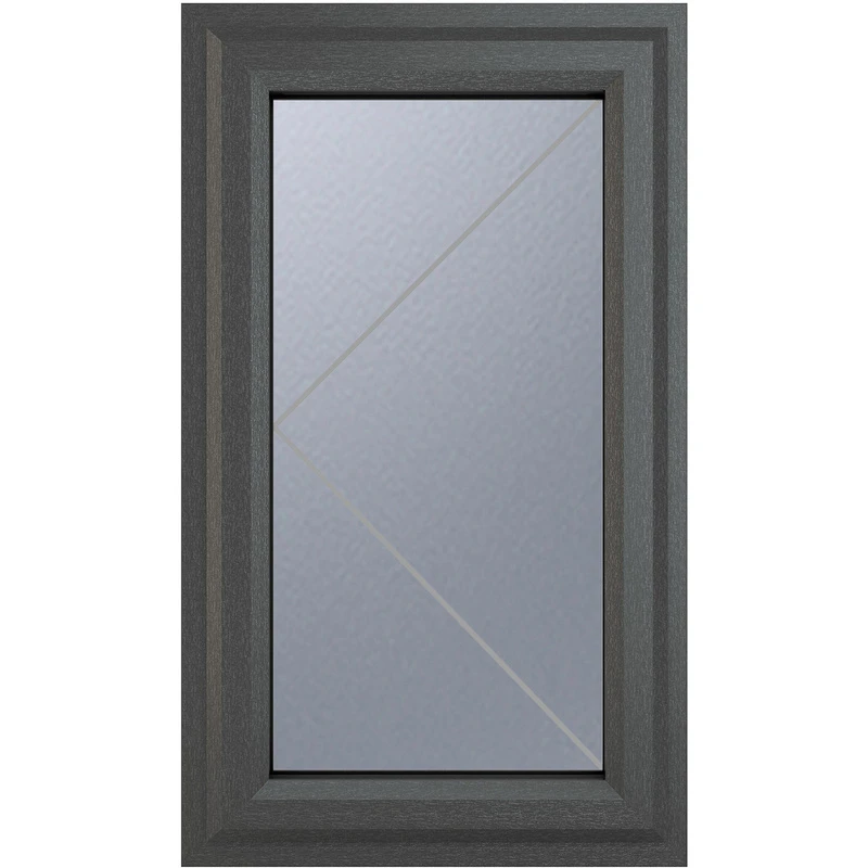 Image of Crystal Triple Glazed Window Grey/White Lh 610 X 1040Mm Obscure 4GWOTG6101040