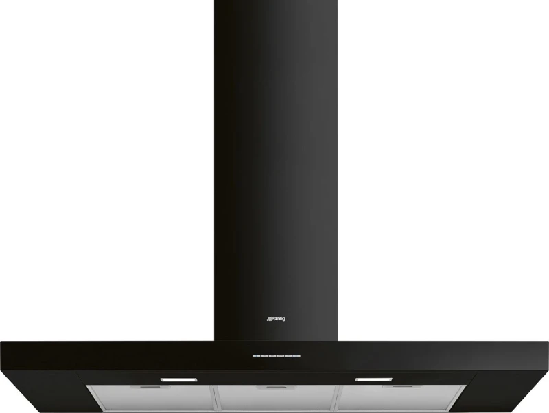 Image of Smeg 110cm Chimney Cooker Hood - Black KBT110BL Black