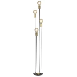 Image of Wofi York Floor Lamp Black 4x E27