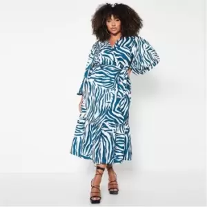 Image of I Saw It First Plus Size Zebra Print Maxi Dress - Green