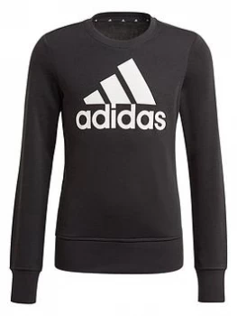 Image of adidas Junior Girls Bl Sweat - Black/White, Size 3-4 Years