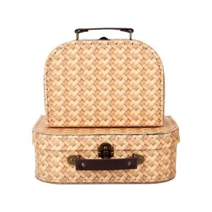 Image of Sass & Belle Rattan Print 2Pcs Set Suitcases