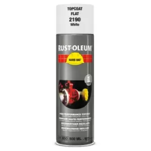 Image of Rust Oleum Hard Hat Metal Spray Paint Matt White 500ml
