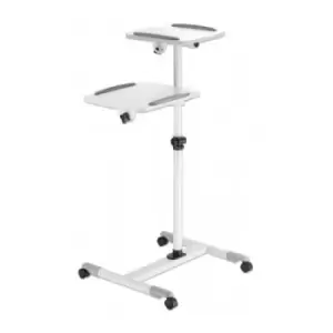 Image of Manhattan Mobile Cart for Projectors and Laptops Two Trays for Devices up to 10KG Trays Tilt and Swivel Height Adjustable Grey/White Lifetime Warranty