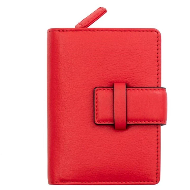 Image of PRIMEHIDE 'Alice' Leather Trifold Purse Red
