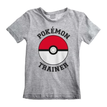 Image of Pokemon - Trainer Unisex 7-8 Years T-Shirt - Grey
