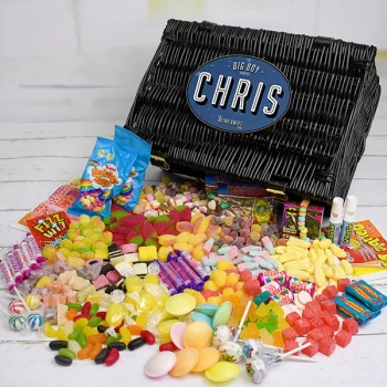 Image of Personalised BIG BOY Retro Sweet Hamper - Classic Sweets - Christmas Gifts