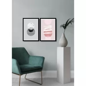 Image of 2PSCTCIZ-005 Multicolor Decorative Framed MDF Painting (2 Pieces)