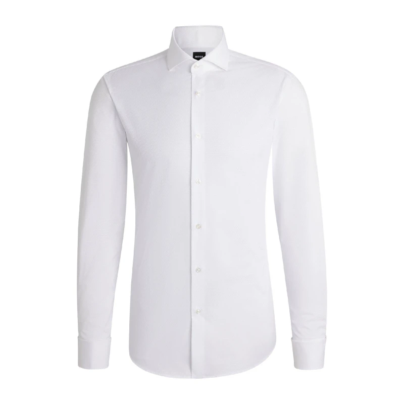 Image of Boss Mens Long Sleeve Oxford Shirt Oxford Shirt - Long Sleeve 15" White 55287801350