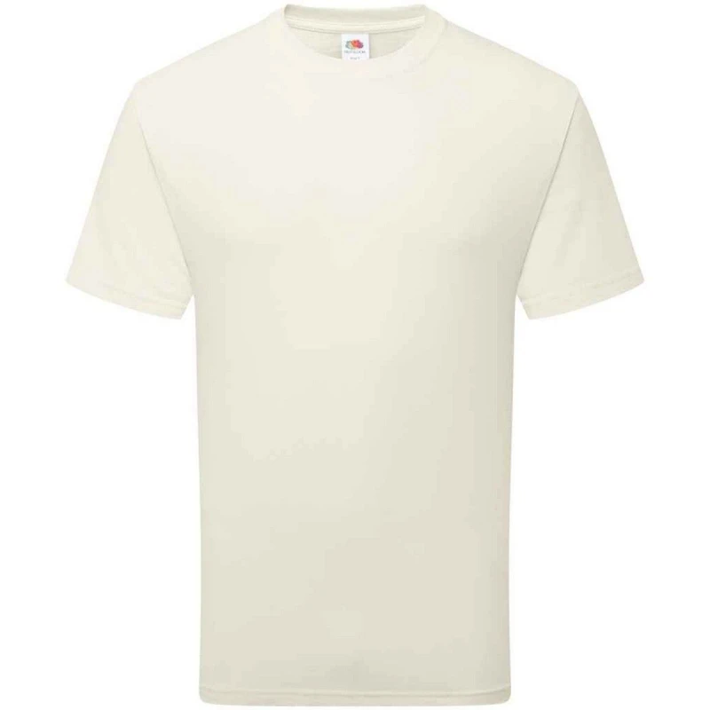 Image of Fruit Of The Loom Fruit of the Loom Men Cotton T-Shirt in Natural Size: Small Natural S Male 5063693927868