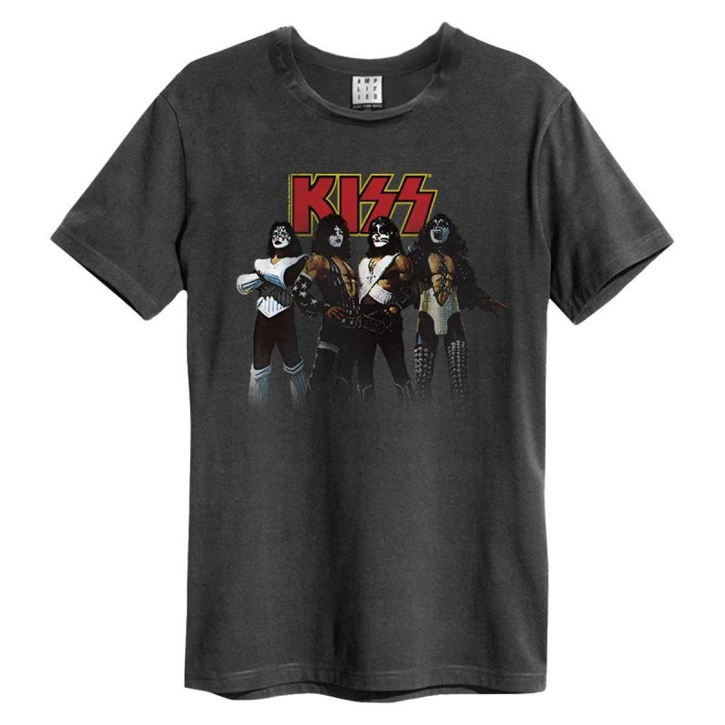 Image of Amplified Amplified Men Rock Gods Kiss T-Shirt in Charcoal Size: Small Charcoal S Male 5063470090211