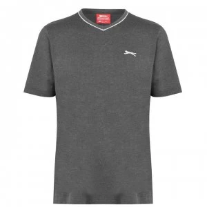 Image of Slazenger V Neck T Shirt Mens - Charcoal Marl