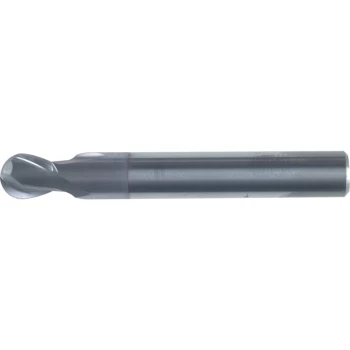 Image of 10.00MM Carbide 2 Flute Plain Shank Ball Nosed Short Series Slot Drills - TiCN Coated