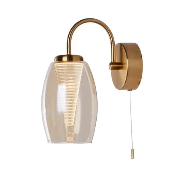 Image of Searchlight Cyclone LED Champagne Glass Wall Light - Bronze