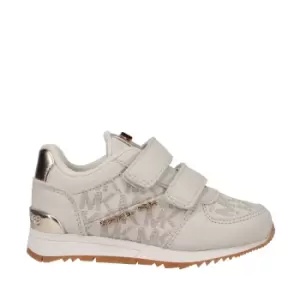 Image of Michael Kors Girls Allie Jogger Hook & Loop Trainers - Vanilla/Gold - UK 8.5 Toddler