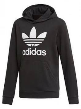 Image of adidas Originals Boys Trefoil Hoodie, Black, Size 9-10 Years