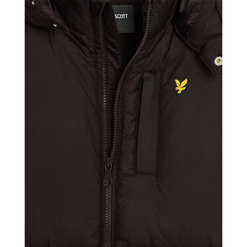 Image of Lyle and Scott Kids Ripstop Long Puffer Jacket Jet Black male 8-9 Years