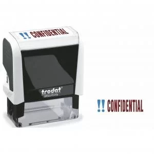 Image of Trodat Office Printy Word Stamp CONFIDENTIAL RedBlue Code 77238
