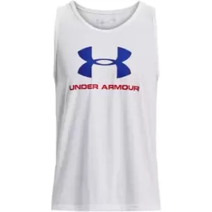 Image of Under Armour Sportstyle Logo Tank Top Mens - White