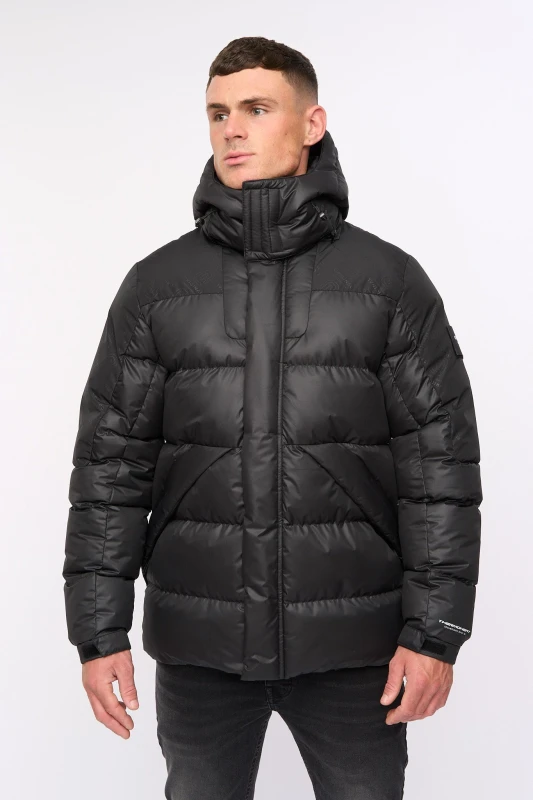 Image of Crosshatch Crosshatch Men Camptor Panel Jacket in Black Size: X-Large Black XL Male 5059294602235