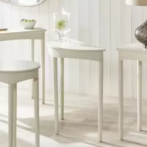 Image of Pacific Naha Half Moon Console Table, Painted Pine Cream