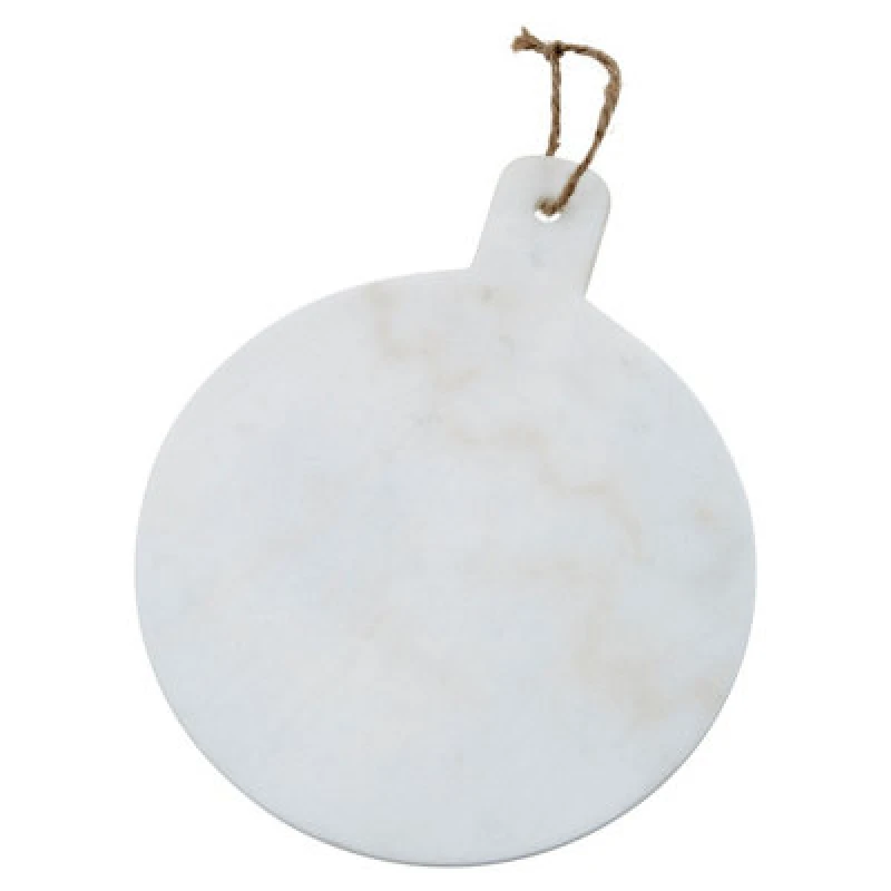 Image of Premier Housewares Kindia Round Marble Paddle Chopping Board White