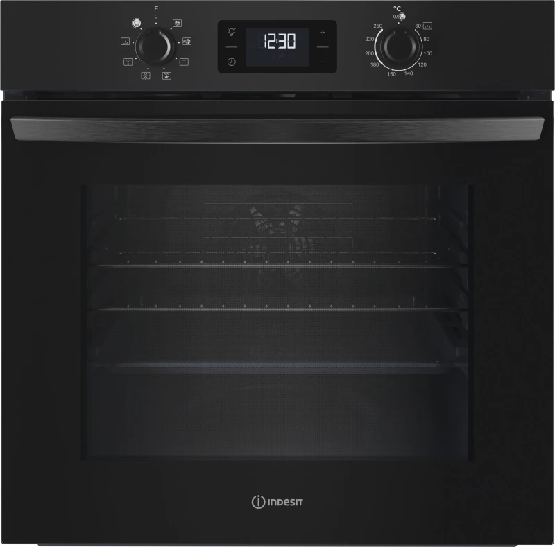 Image of Indesit Turn&Go IO 253 B UK Built In Electric Single Oven - Black - A Rated