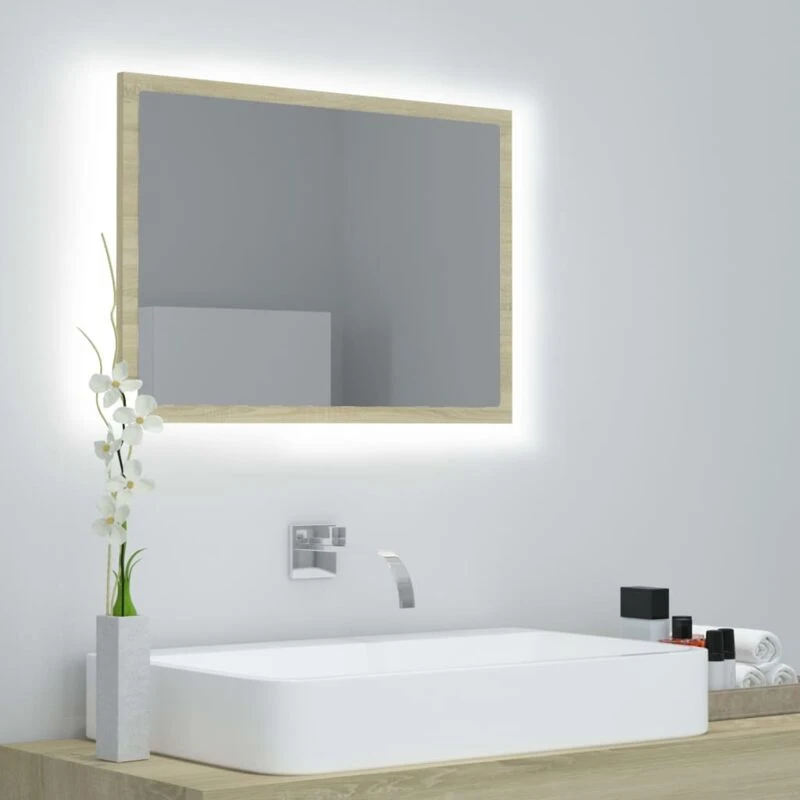 Image of VIDAXL LED Bathroom Mirror Sonoma Oak 60x8.5x37cm Acrylic Vidaxl 8720286221044
